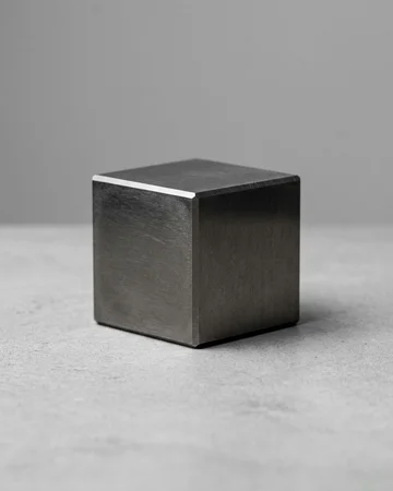 Tungsten cube rendered as a product photo